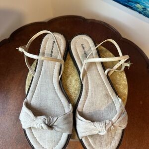 Reformation Beige Knotted Strap Sandals